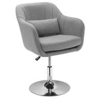 Drehstuhl, höhenverstellbarer Bürostuhl, leinenartiges Polyester, Metall, 60 x 60 x 79-91 cm, Grau
