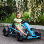 Elektro-Gokart f¨¹r Kinder, Drift-Funktion, Hupe, Musik, Sicherheitsgurt, Soft-Start, Blau/Schwarz