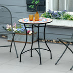 Φ60cm Mosaic Outdoor Patio Table - Red