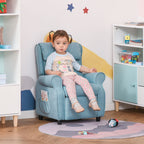 Kids Recliner Sofa Angle Adjustable Single Lounger Armchair Children Games Chair with Footrest for 3-5 years, Blue