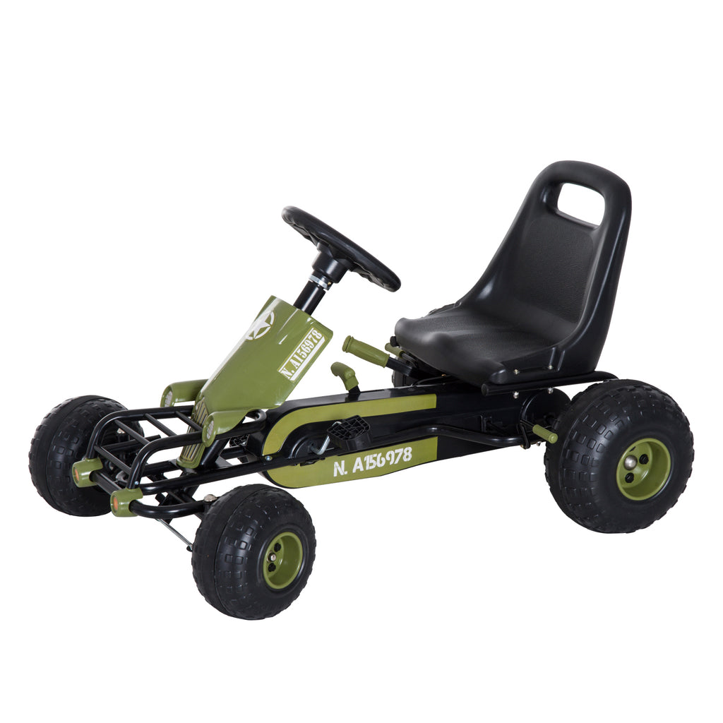 Kids Children Pedal Go Kart Ride on Car Adjustable Seat Braking System for 3 - 6 Years Old Green 99 x 65 x 56 cm