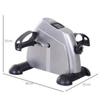 Mini Exercise Bike, Portable Pedal Exerciser, Under Desk Bike with LCD Display for Legs and Arms Training, Silver Tone