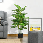 Kunstpflanze, Kunststoff-Pflanze, Zementtopf, Indoor und Outdoor, 120 cm, Gr¨¹n