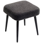 Hocker, Fu?st¨¹tze, gepolsterter Sitz, Kaschmir-Optik, Stahlbeine, 42 x 42 x 44 cm, Dunkelgrau
