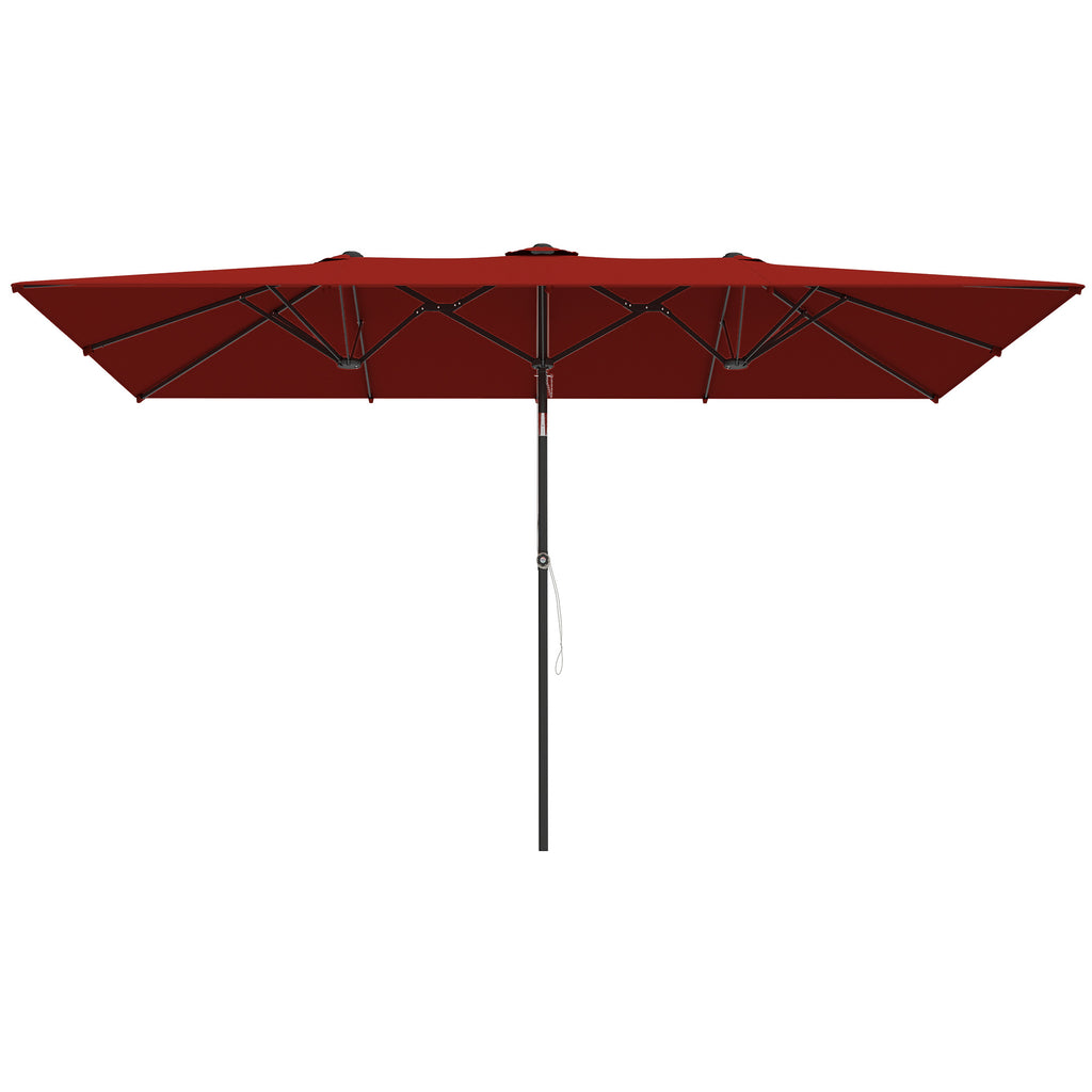 Gro?er Sonnensschirm, h?henverstellbar, neigbar, 150x295x170-214 cm, Weinrot