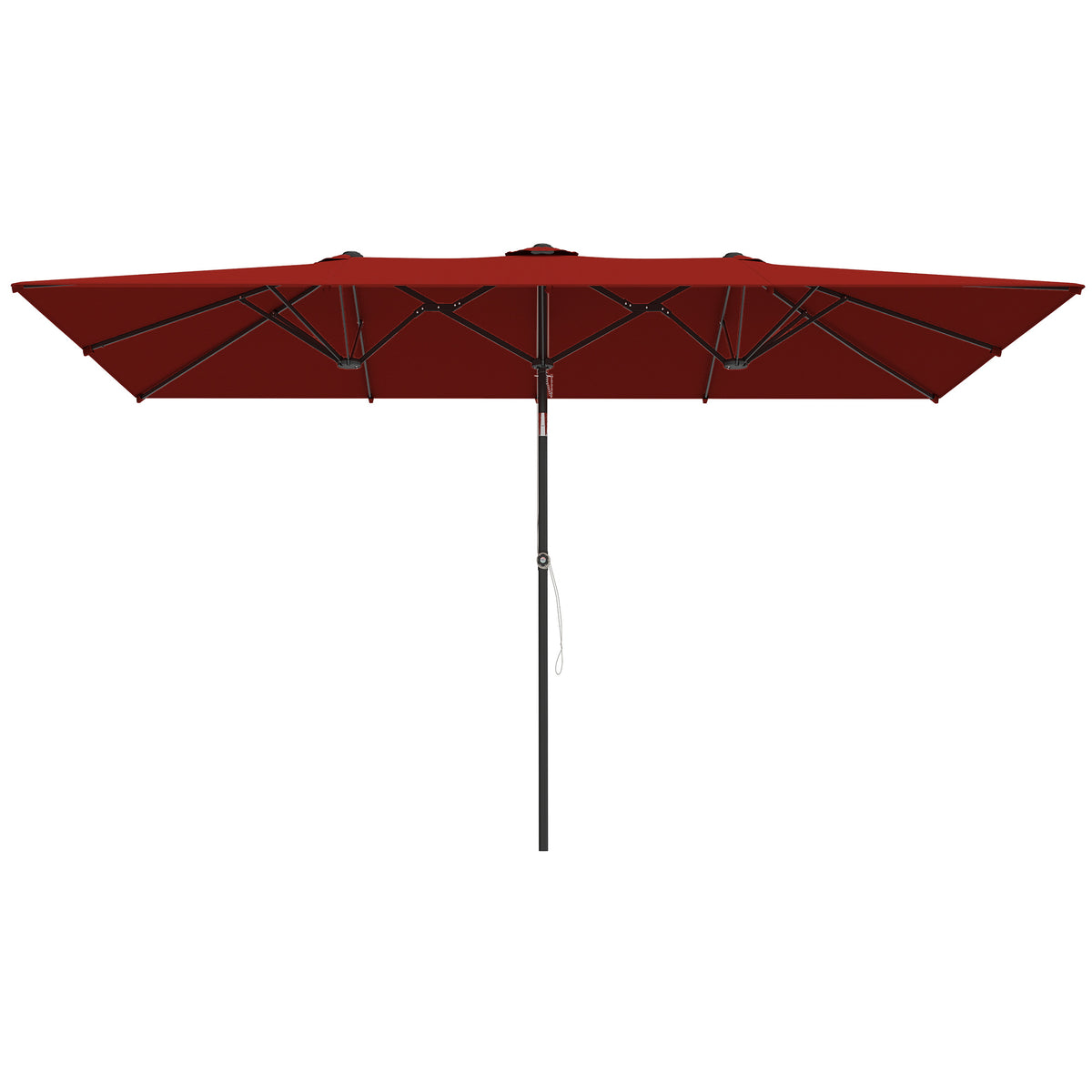 Gro?er Sonnensschirm, h?henverstellbar, neigbar, 150x295x170-214 cm, Weinrot