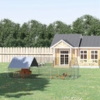 Galvanised Walk In Chicken Run w/ Cover 6 x 3 x 2m Silver