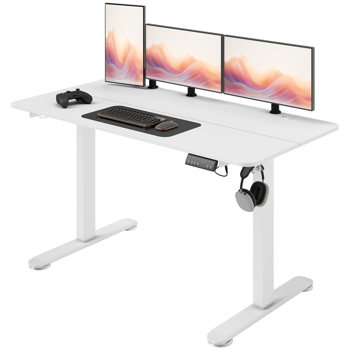 Stehpult höhenverstellbarer Computertisch Schreibtisch, 140 cm x 70 cm x 116 cm, Weiß