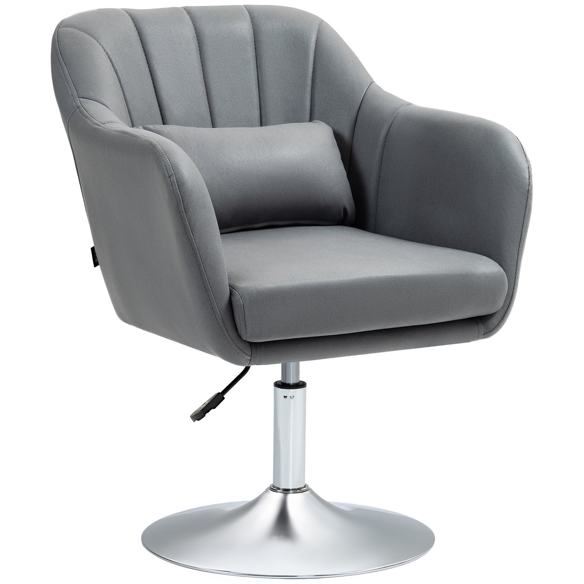 Drehstuhl, höhenverstellbarer Bürostuhl, Polyester, Metall, 60 x 60 x 79-91 cm, Dunkelgrau