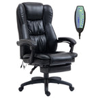 Verstellbarer Drehstuhl mit Fu?st¨¹tze, Kopfst¨¹tze, Massagefunktion, Kunstleder, 68,5x68,5x113-121cm, Schwarz