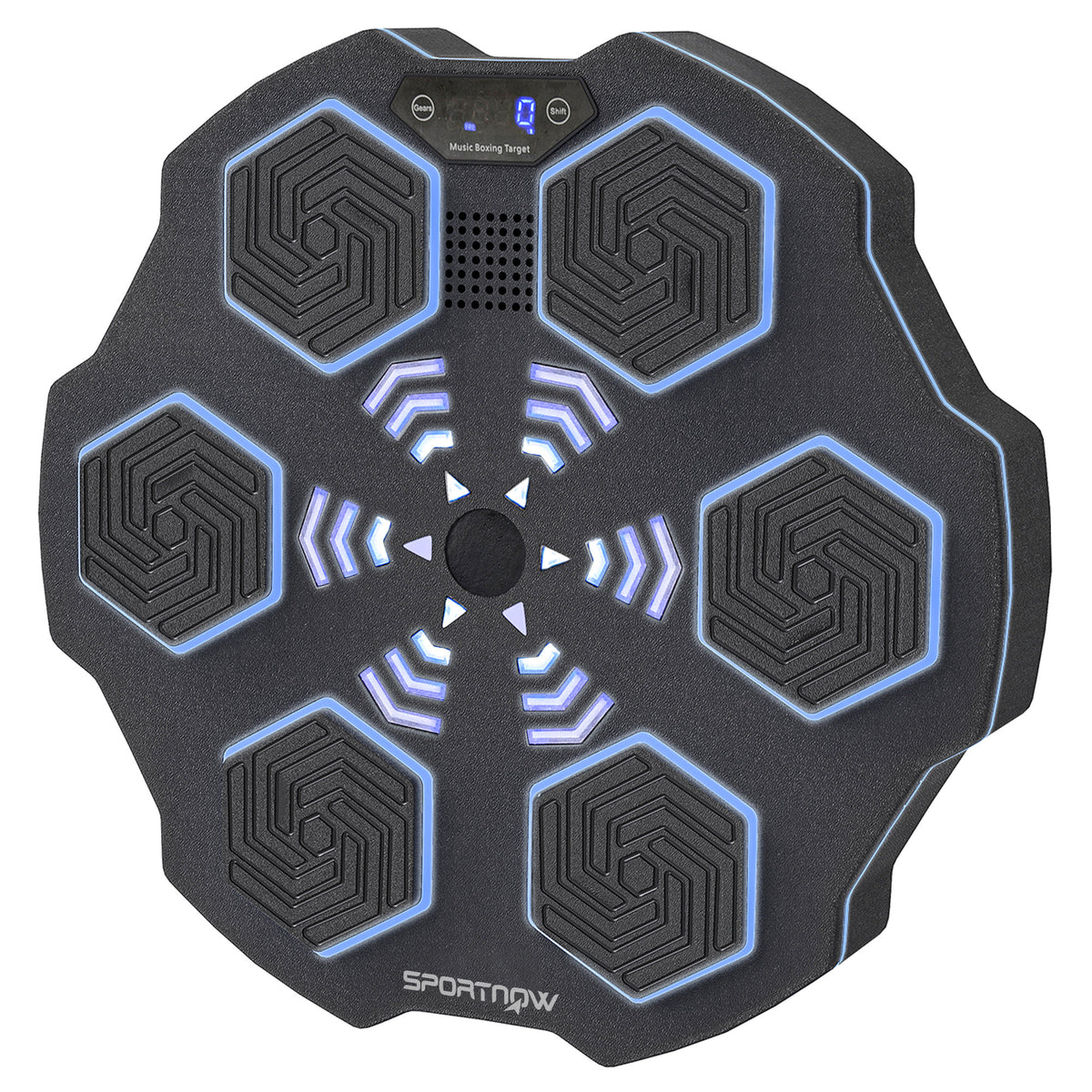 Musikboxmaschine, Bluetooth-Boxgerät, Wandmontage, 9 Geschwindigkeiten und Modi, LED-Lichter, Schwarz