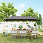 4.6m Double Garden Parasol - Grey