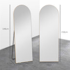 150cm Arched Full Length Mirror - Gold Tone