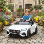 Kinder-Elektroauto, Mercedes-Design, 12V Motoren, Fernbedienung, LED-Lichter, Musik, f¨¹r 3-6 Jahren Kinder, Wei?