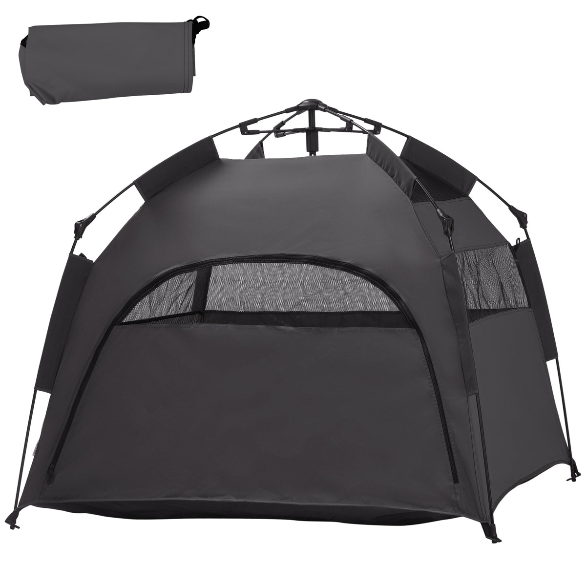 Foldable Dog Cat Tent with Water-Resistant Oxford, Carry Bag for Extra Large Dog, Charcoal Grey