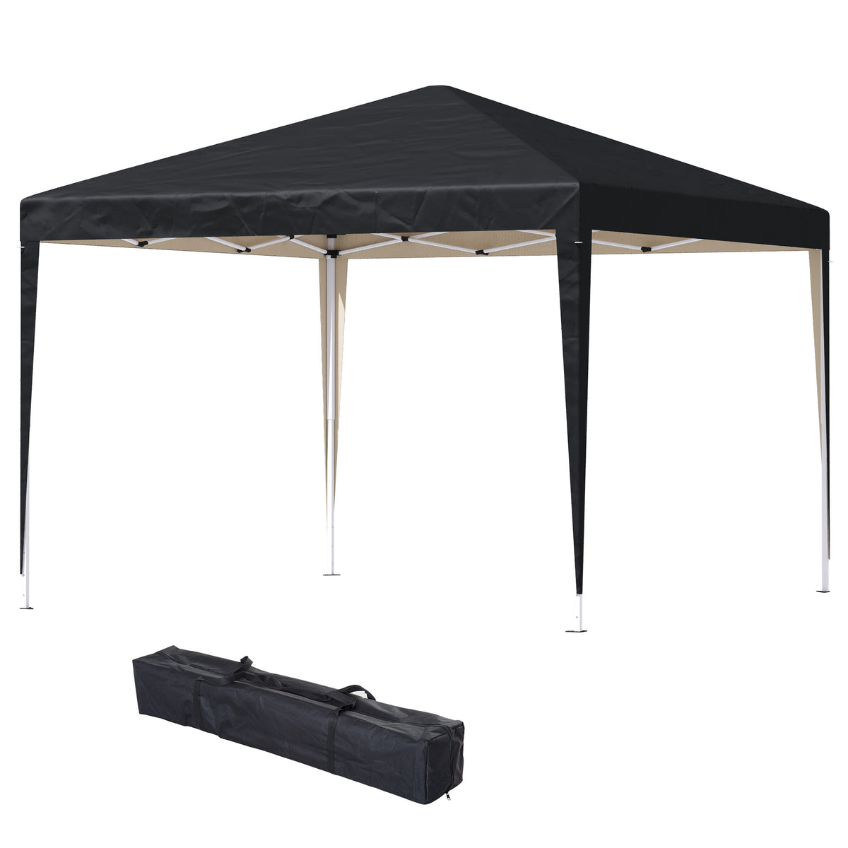Pavillon, 2,95 x 2,95 m Pop-Up-Faltpavillon, Gartenpavillon, Partyzelt, UV-Schutz, Stahl+Oxfordstoff, Schwarz