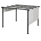 Markise Sonnenschutz. Pergola, wetterbeständig, inkl. Befestigungsmaterial, 3 x 3,5 m, Dunkelgrau