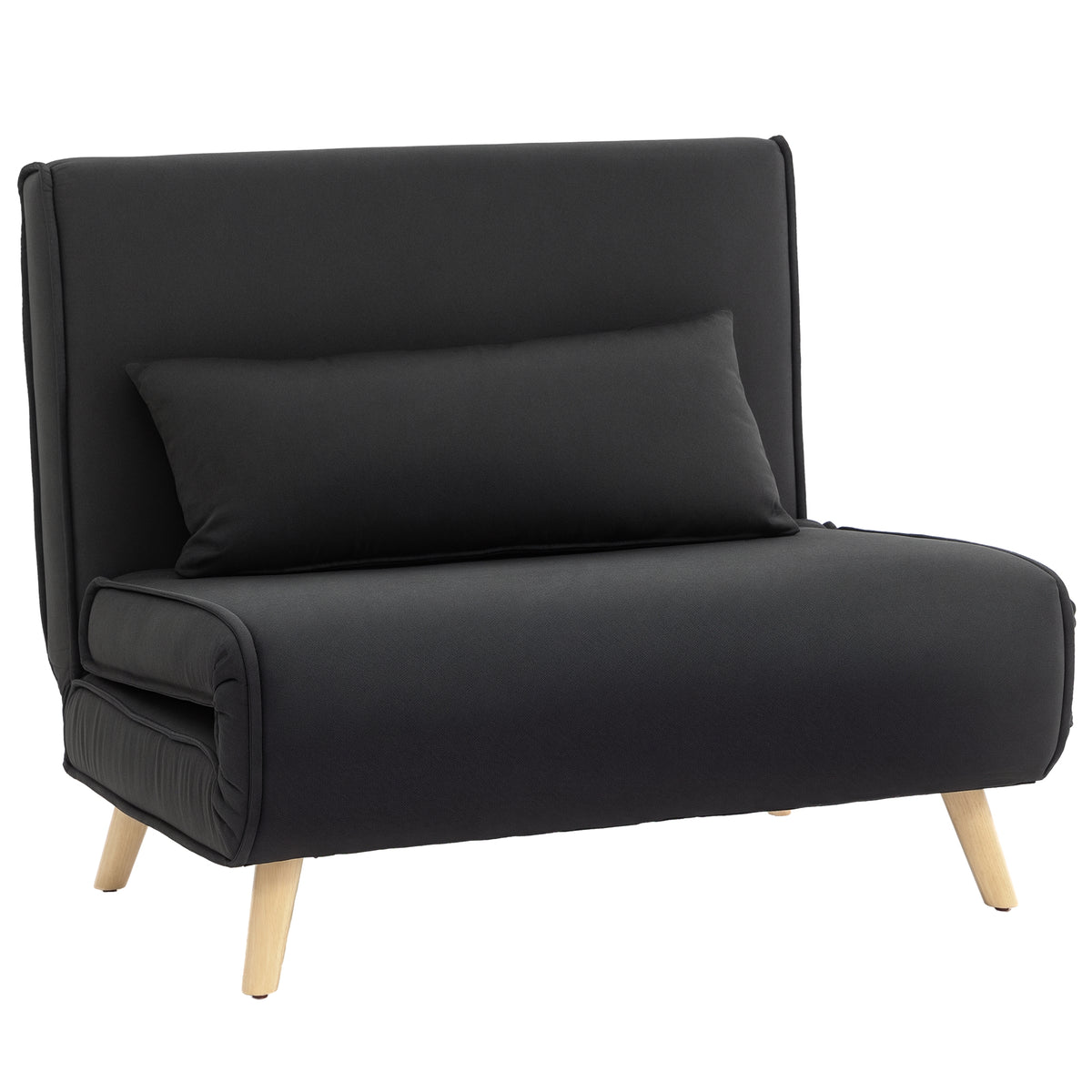 Relaxsessel mit Bettfunktion, f¨¹r 1 Person, Modern-Design, bis 120 kg, 94x78x80cm, Schwarz