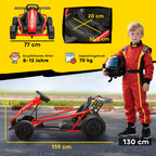 24V Elektro-Go-Kart zum Fahren und Driften, Nylon-Reifen, Sicherheitsgurt, Hupe, Musik f¨¹r 8-12 Jahre Rot