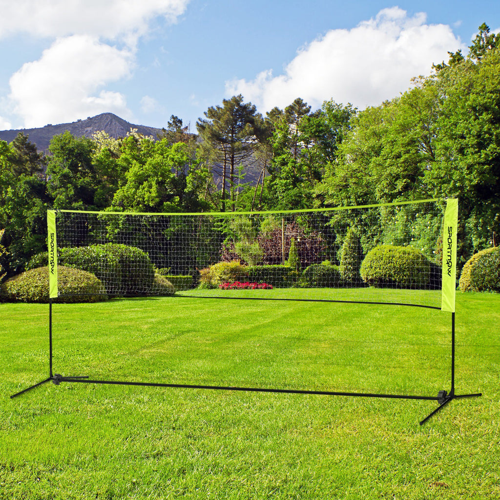 Badmintonnetz Set Faltbares Volleyballnetz 103/120/155H cm Gelb