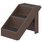 Hundetreppe 3 Stufen 36,5 cm Hoch Haustiertreppe für Kleine Hunde klappbar für Bett, Sofa, Couch Auto Braun