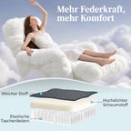 Aufstehsessel mit weichem Bezug, Recliner-Sessel mit Fernbedienung und Seitentaschen, Grau