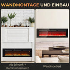 Elektrokamin mit Heizung 1800 W LED 3D-Flammeneffekt 152,4cm Schwarz