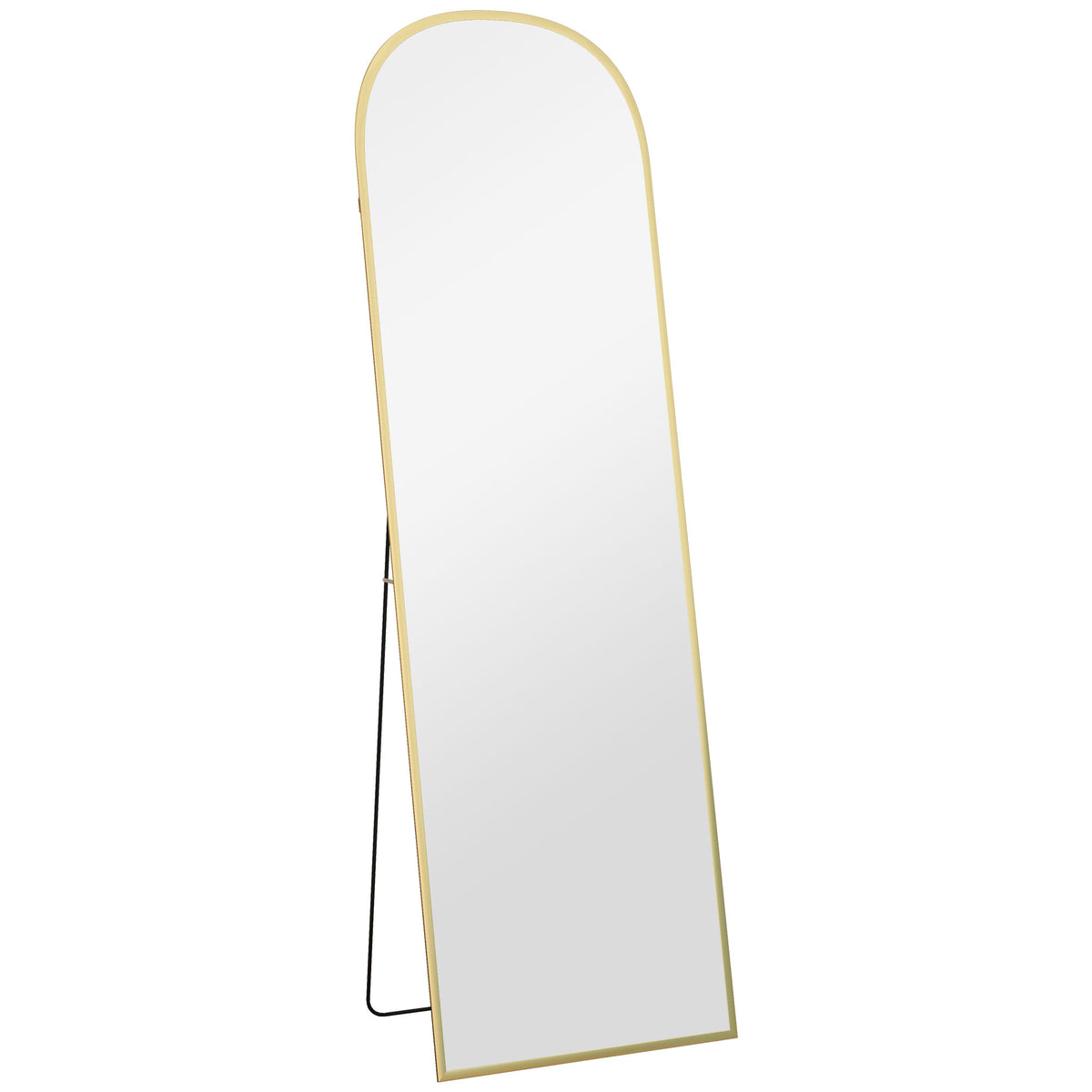 Standspiegel, Ganzkörperspiegel, modernes Design, 50 cm x 1,5 cm x 170 cm, Gold