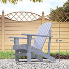 Adirondack-Gartenstuhl mit Becherhalter Gartenliege Balkonstuhl Massivholz Grau 72 x 95 x 93 cm