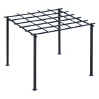 Rosenpavillon Pflanzbogen Rosenbogen Rankhilfe Garten Pavillon wetterfest Metall Schwarz 2,97 x 2,95 x 2,3 m