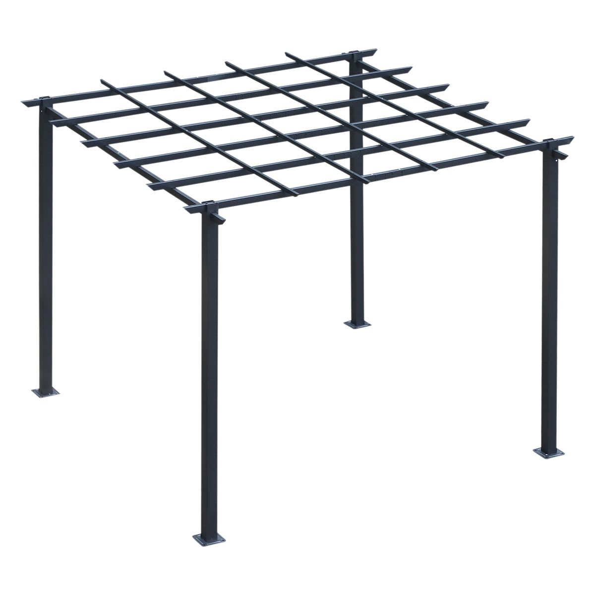 Rosenpavillon Pflanzbogen Rosenbogen Rankhilfe Garten Pavillon wetterfest Metall Schwarz 2,97 x 2,95 x 2,3 m