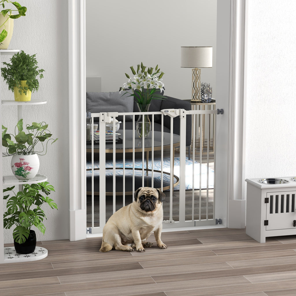 Adjustable Safety Gate w/ One Extensions, Four Adjustable Screws, White