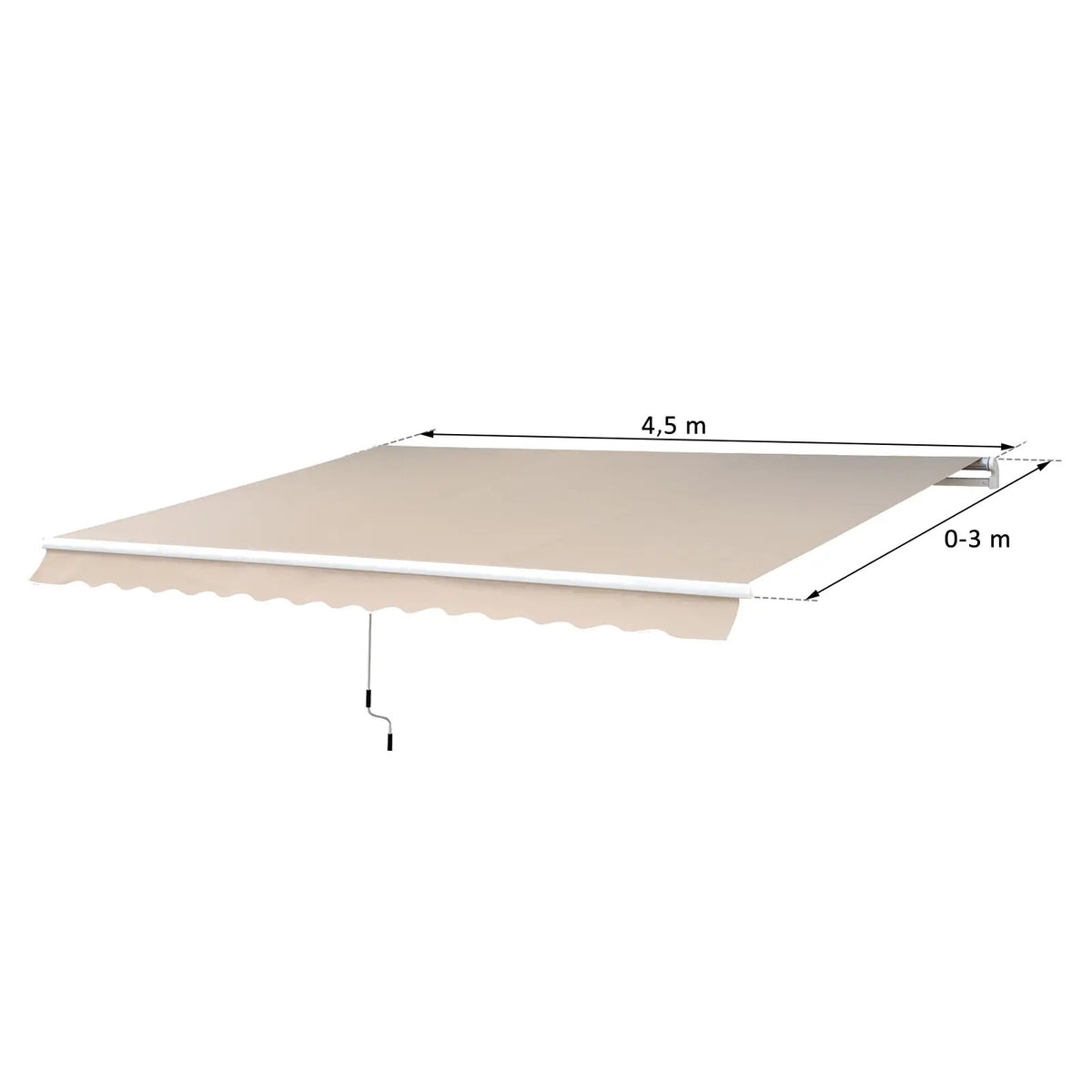 Markise Alu-Markise Gelenkarmmarkise Markise 3m breit Balkon Markise Sonnenschutz Balkon Beige 