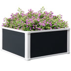  96L Raised Garden Bed, Weather-resistant PP Planter Box Containers for Outdoor Patio Plant Flower Vegetable, 60 x 60 x 30 cm