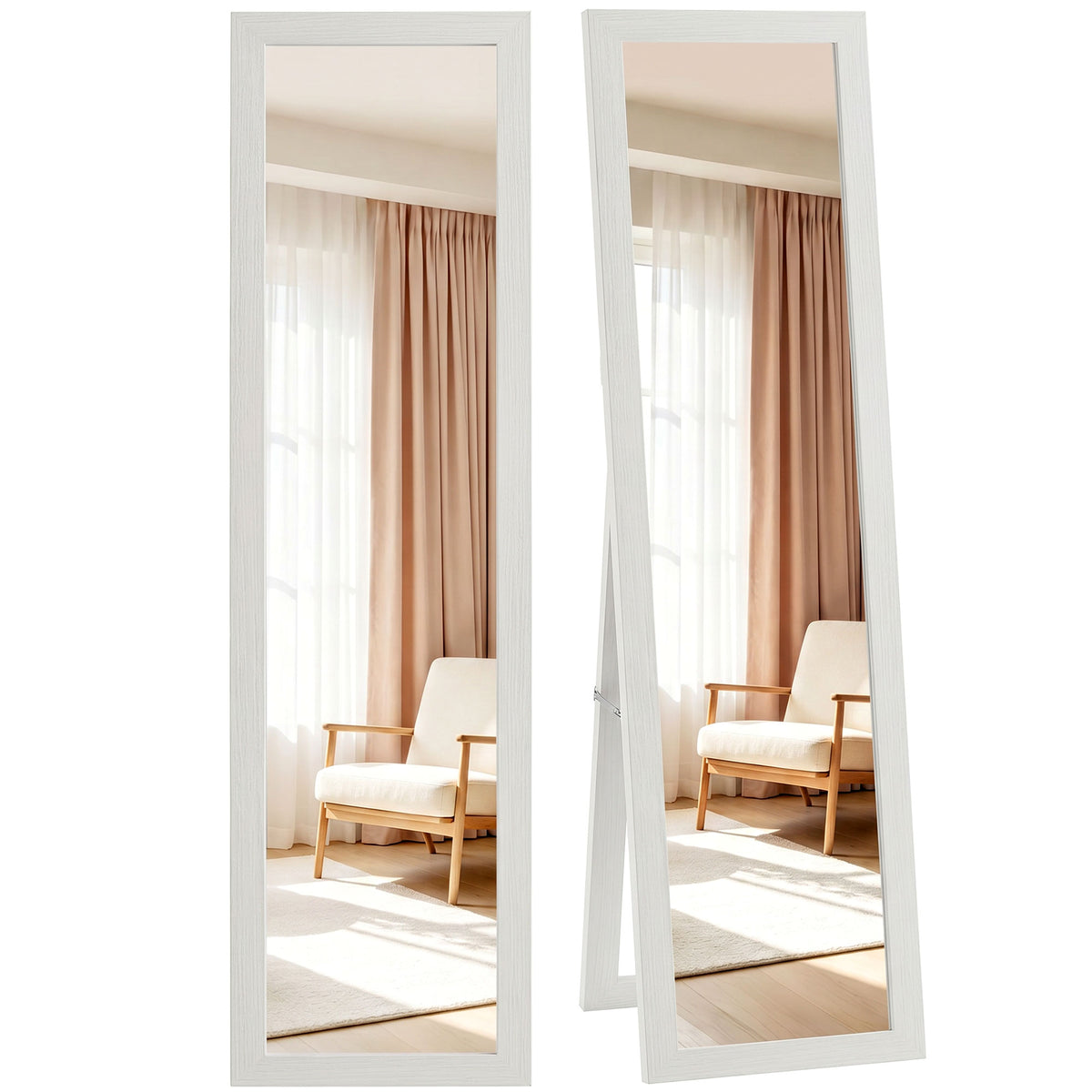 37 x 157 cm Full Length Mirror - White