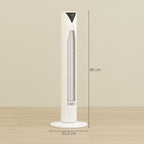 70° oszillierender Turmventilator mit Fernbedienung 4 Modi 3 Geschwindigkeiten Timer 31,5 x 31,5 x 96 cm Weiß