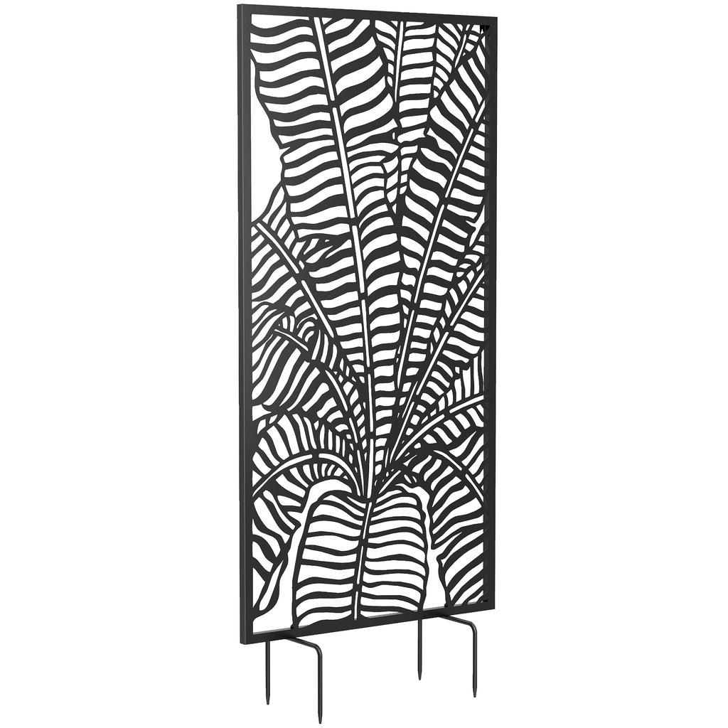 Raumteiler 65 x 130 cm Freistehend Hängend Paravent, Trennwand Sichtschutz aus Metall Schwarz