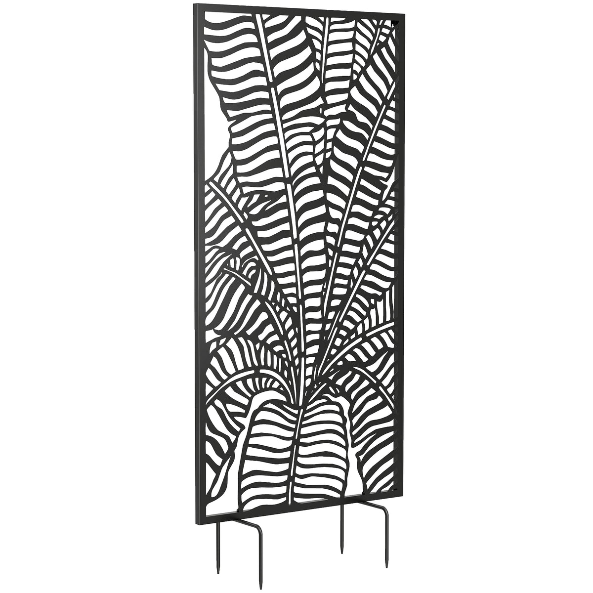 Raumteiler 65 x 130 cm Freistehend Hängend Paravent, Trennwand Sichtschutz aus Metall Schwarz