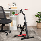 Portable Exercise Bike for Home Pedal Exerciser Height-adjustable 56L x 44- 56W x 75- 97H cm Black and Red
