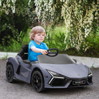 Elektroauto f¨¹r Kinder von 3-5 Jahren, sanfter Antrieb, fernsteuerbar, mit Hupe, Kunststoff und Metall, Grau