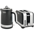 Wasserkocher- und Toaster-Set, 1,7 l 2200 W Schnellkoch-Wasserkocher mit Thermostat, 2-Scheiben-Toaster, Grau