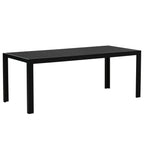  Gartentisch Kunststoff 190 x 84,5 x 72 cm Wetterfest, Holz Optik, Holzstrukur, rutschfest Buffettisch Campingtisch Balkontisch Terrassentisch Outdoor Esstisch für Garten, Balkon Schwarz