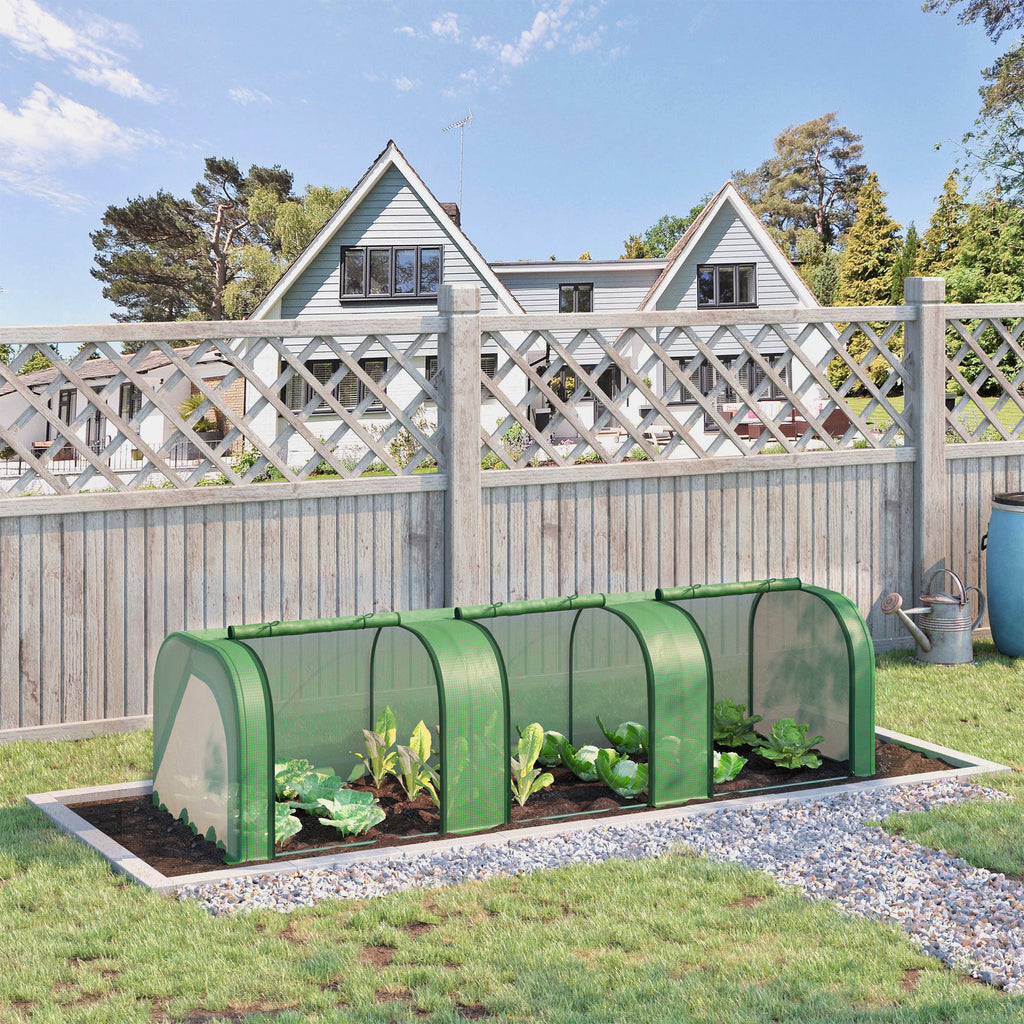 295 x 100 cm Low Tunnel Greenhouse - Green
