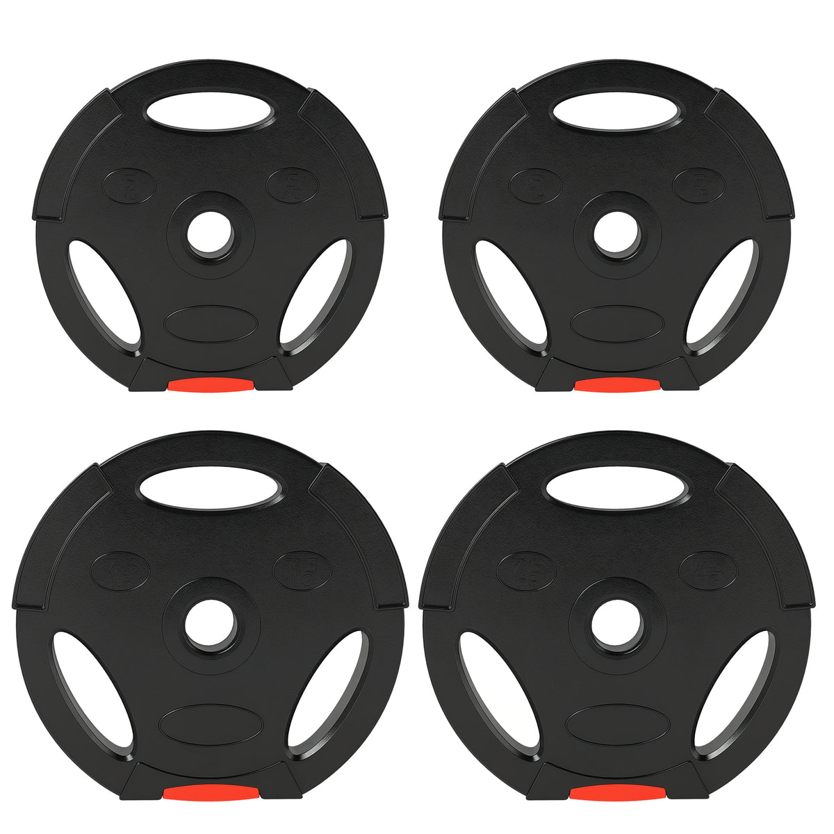 Weight Plates Set, with Two 7.5kg and Two 5kg weights, Black