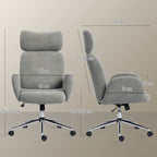 Bürostuhl mit verstellbarer Kopfstütze, ergonomischer Schreibtischstuhl, Kippfunktion, höhenverstellbar, Dunkelgrau