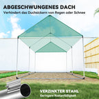 Gewächshaus 3 x 2 x 2 m Moskitonetz Spitzdach 4 Fenster Weiß