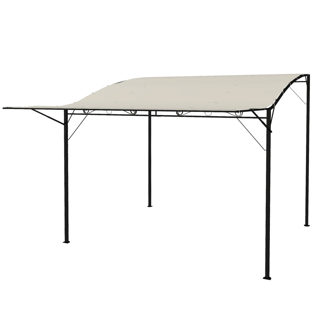 Pavillon mit klappbarer Dacherweiterung wetterfest 3 x 2,5 m Cremeweiß