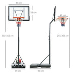 Portable 10ft Basketball Backboard Hoop Set Professional Outdoor Freestanding Basketball Stand with Wheels for Adults and Children, Adjustable High 2.55M-3.05M