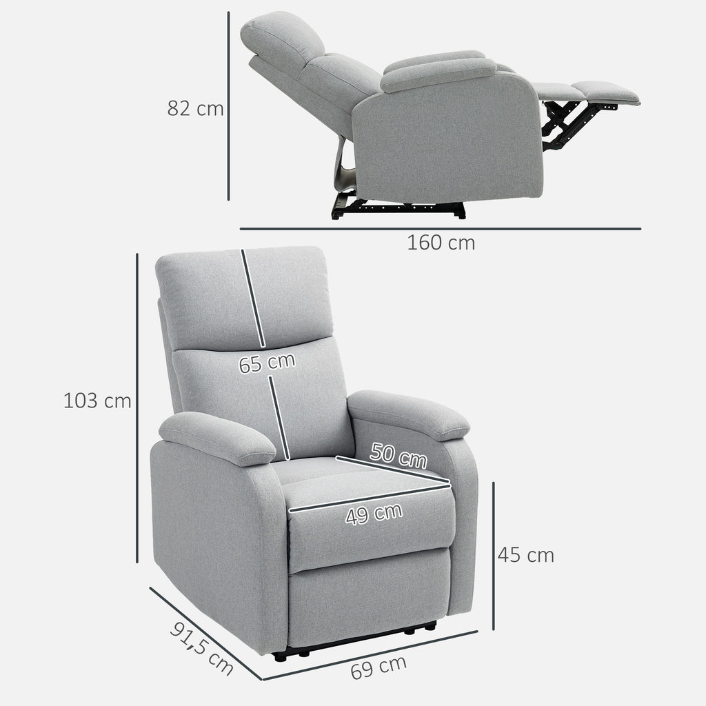 Recliner-Sessel, Entspannungssessel mit verstellbarer R¨¹ckenlehne, Fu?st¨¹tze, Polstersessel f¨¹r Wohnzimmer, Grau