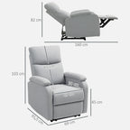 Recliner-Sessel, Entspannungssessel mit verstellbarer R¨¹ckenlehne, Fu?st¨¹tze, Polstersessel f¨¹r Wohnzimmer, Grau